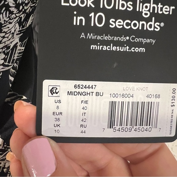 Miraclesuit Navy and White Nautical Rope design Tankini TOP ONLY size 8 - Picture 9 of 12